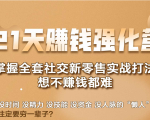 21天赚钱强化营，掌握全套社交新零售实战打法，赚回N倍学员-云帆项目库