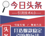 今日头条引流技术4.0，微头条实战细节，微头条引流核心技巧分析，快速发布引流玩法-云帆项目库