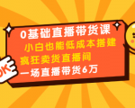 0基础直播带货课:小白也能低成本搭建疯狂卖货直播间:1场直播带货6万-云帆项目库