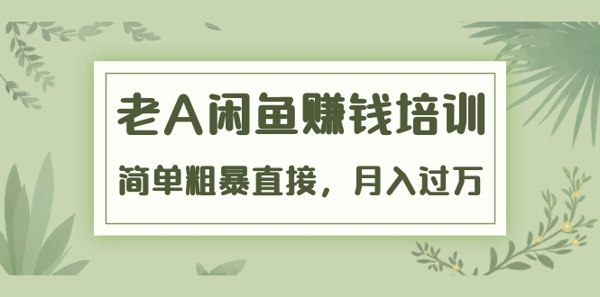 《老A闲鱼赚钱培训》简单粗暴直接，月入过万真正的闲鱼战术实课（51节课）-云帆项目库