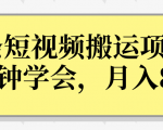 操作性非常强的头条号短视频搬运项目，3分钟学会，轻松月入8000+-云帆项目库
