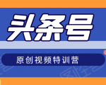 头条号原创视频特训营:一对一带你玩转短视频,新号10天日收益破252元-云帆项目库