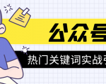 《公众号热门关键词实战引流特训营》5天涨5千精准粉,单独广点通每天赚百元-云帆项目库
