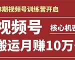 起航哥-第3期视频号核心机密：暴力搬运日入3000+月赚10万玩法-云帆项目库
