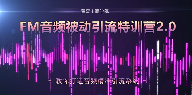 黄岛主·FM音频引流特训营2.0：独家引流模式，单账号50W+播放量，轻松变现-云帆项目库