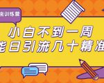 清和行记引流训练营：小白不到一周便能日引流几十精准粉-云帆项目库