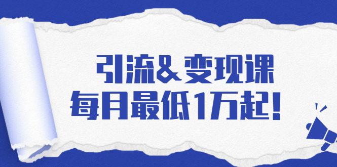 引流&变现课：分享一整套流量方法以及各个渠道收入，每月最低1万起！-云帆项目库