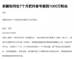 从开始到盈利一步一步拆解如何在7个月把抖音号粉丝做到1000万-云帆项目库