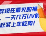 淘宝店群现在最火的视频玩法,一天几万UV的玩法,赶紧上车吃肉-云帆项目库