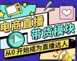 大鹏·电商直播带货课,系统学习直播带货各环节技巧和套路-云帆项目库
