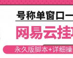 网易云挂机项目云梯挂机计划，永久版脚本+详细操作视频-云帆项目库