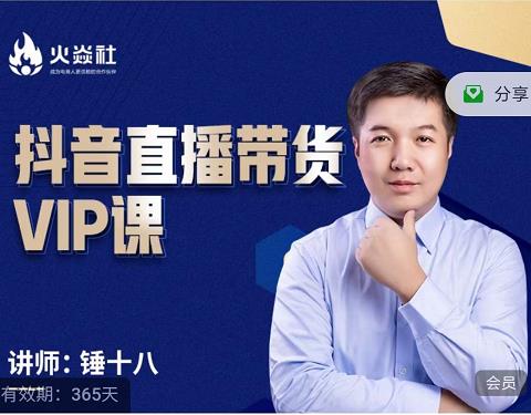 锤十八-抖音直播带货VIP课，专注直播带货有效盈利模式-云帆项目库