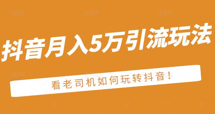 老古董·抖音月入5万引流玩法，看看老司机如何玩转抖音(附赠：抖音另类引流思路)-云帆项目库