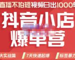 推易电商·2022年抖音小店爆单营，不直播、不拍短视频、日出1000单，暴力玩法-云帆项目库