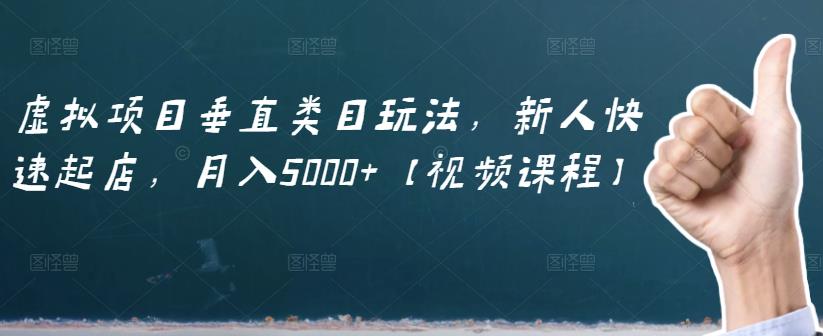 虚拟项目垂直类目玩法，新人快速起店，月入5000+【视频课程】-云帆项目库