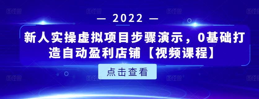 新人实操虚拟项目步骤演示，0基础打造自动盈利店铺【视频课程】-云帆项目库