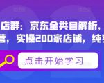 贝千电商店群：京东全类目解析，京东店群专业运营，实操200家店铺，纯实战经验-云帆项目库
