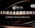 桔子会《抖音企业自播密训班》，把直播间打造成你的赚钱机器-云帆项目库