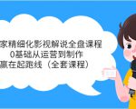 独家精细化影视解说全盘课程,0基础从运营到制作,赢在起跑线(全套课程)-云帆项目库
