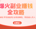 爆火副业赚钱全攻略:实打实演练/学完就能用/全渠道赚钱,带普通人月入3万元-云帆项目库