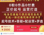 0粉0作品0付费正价起号9月-10月新课，纯自然流起号（起号技术+答疑+配运营+罗盘）-云帆项目库