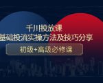 千川投放课:0基础投流实操方法及技巧分享,初级+高级必修课-云帆项目库