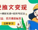 小说推文训练营:引流技巧+爆款实操+矩阵号玩法,百倍效益、百万播放秘笈-云帆项目库