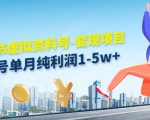 小红书虚拟资料号-变现项目：单号单月纯利润1-5w+实操玩法分享-云帆项目库