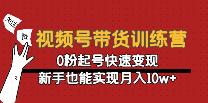 视频号带货训练营：0粉起号快速变现，新手也能实现月入10w+-云帆项目库