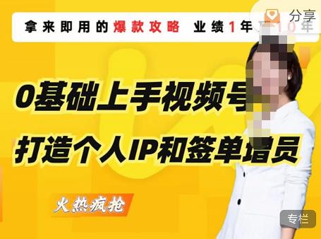 0基础上手视频号打造个人IP和签单增员，保险从业者即学即用的视频号爆款攻略，助你变现百万保费-云帆项目库