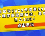 D1G馆长2023年收费990的抖音小程序变现新玩法，单号轻松日入200+-云帆项目库
