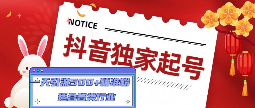 抖音独家起号，一天引流500+精准粉，适合各类行业（9节视频课）-云帆项目库