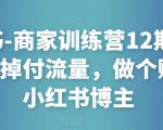 小红书-商家训练营12期：让商家丢掉付流量，做个赚钱的小红书博主-云帆项目库