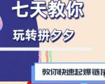 拼多多快速起爆链接思路1.0课程,七天教你玩转拼夕夕,教你快速起爆链接-云帆项目库