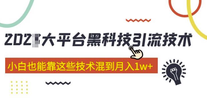 大平台黑科技引流技术，小白也能靠这些技术混到月入1w+(2022年的课程）-云帆项目库