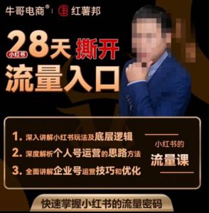 牛哥电商红薯邦28天撕开小红书流量入口,小红书运营系列课,快速掌握小红书的流量密码-云帆项目库