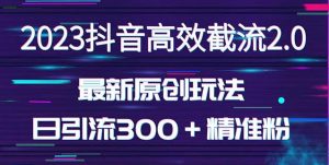 日引300＋创业粉，独家抖音高效截流2.0玩法（价值1280）-云帆项目库