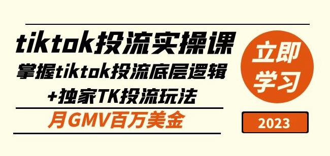 tiktok投流实操课：掌握tiktok投流底层逻辑+独家TK投流玩法月GMV百万美金-云帆项目库