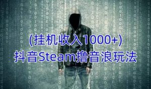 抖音Steam撸音浪玩法,挂机一天收入1000+不露脸 不说话 不封号 社恐人群福音-云帆项目库