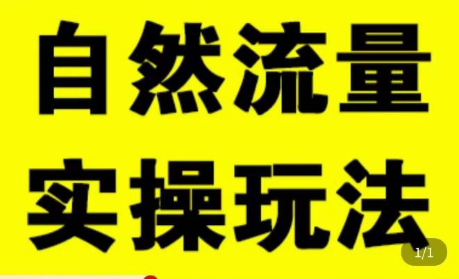 拼多多自然流量天花板，拼多多自然流的实操玩法，自然流量是怎么来的，如何开车带来自然流等知识-云帆项目库