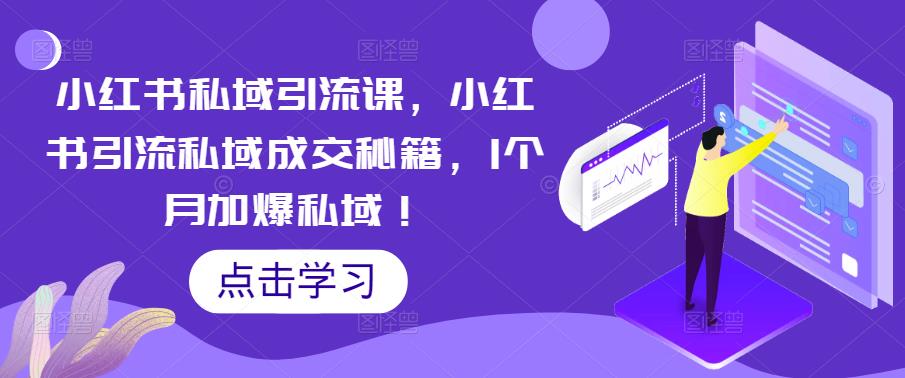 小红书私域引流课，小红书引流私域成交秘籍，1个月加爆私域！-云帆项目库