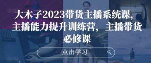 大木子2023带货主播系统课，主播能力提升训练营，主播带货必修课-云帆项目库
