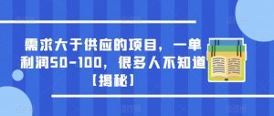 需求大于供应的项目,一单利润50-100,很多人不知道【揭秘】-云帆项目库