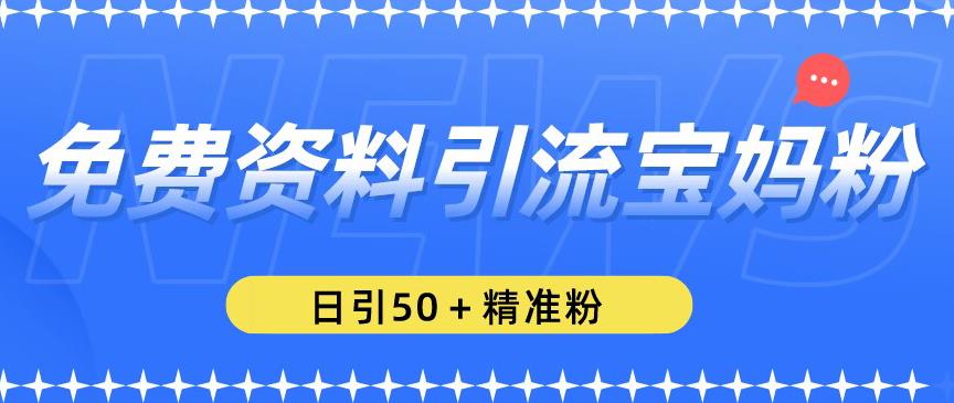 免费资料引流宝妈粉，日引50+精准粉【揭秘】-云帆项目库