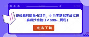 正规暴利流量卡项目，小白零基础零成本无脑照抄也能日入300+【揭秘】-云帆项目库