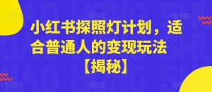 小红书探照灯计划，适合普通人的变现玩法【揭秘】-云帆项目库