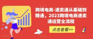 跨境电商-速卖通从基础到精通,2023跨境电商速卖通运营全流程-云帆项目库