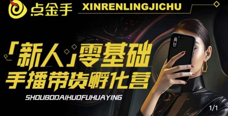 2023点金手·新人零基础手播带货孵化营：账号运营篇+主播话术篇+数据流量篇等-云帆项目库