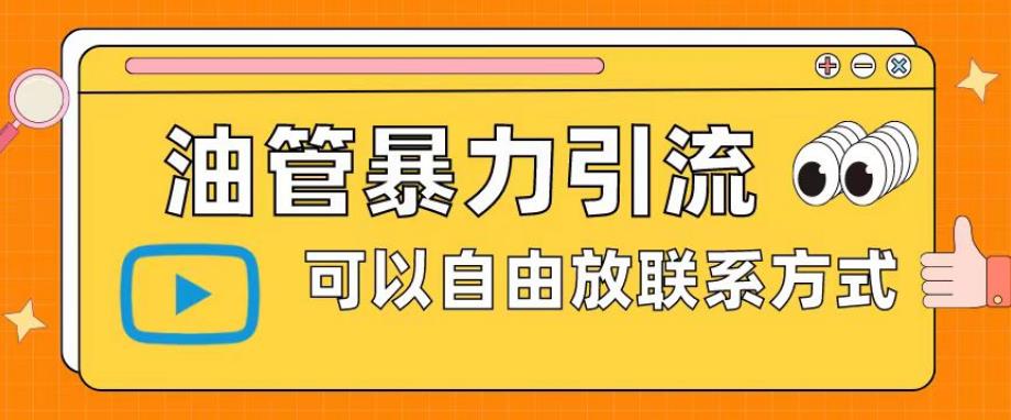 油管暴力引流，可以自由放联系方式【揭秘】-云帆项目库