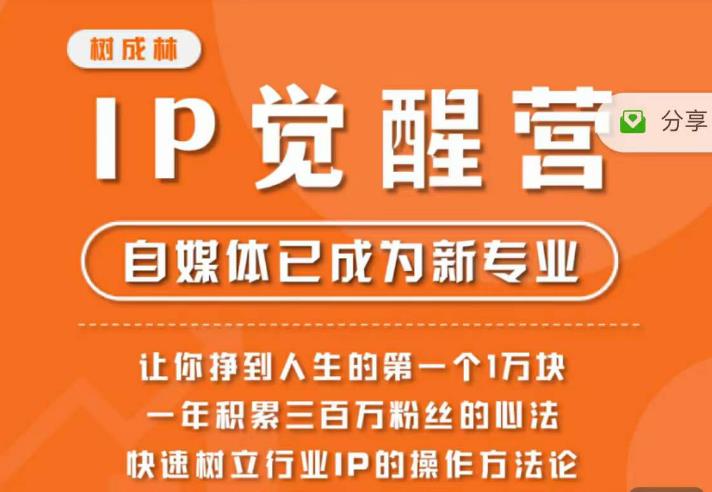 树成林·IP觉醒营，快速树立行业IP的操作方法论，让你赚到人生的第一个1万块-云帆项目库